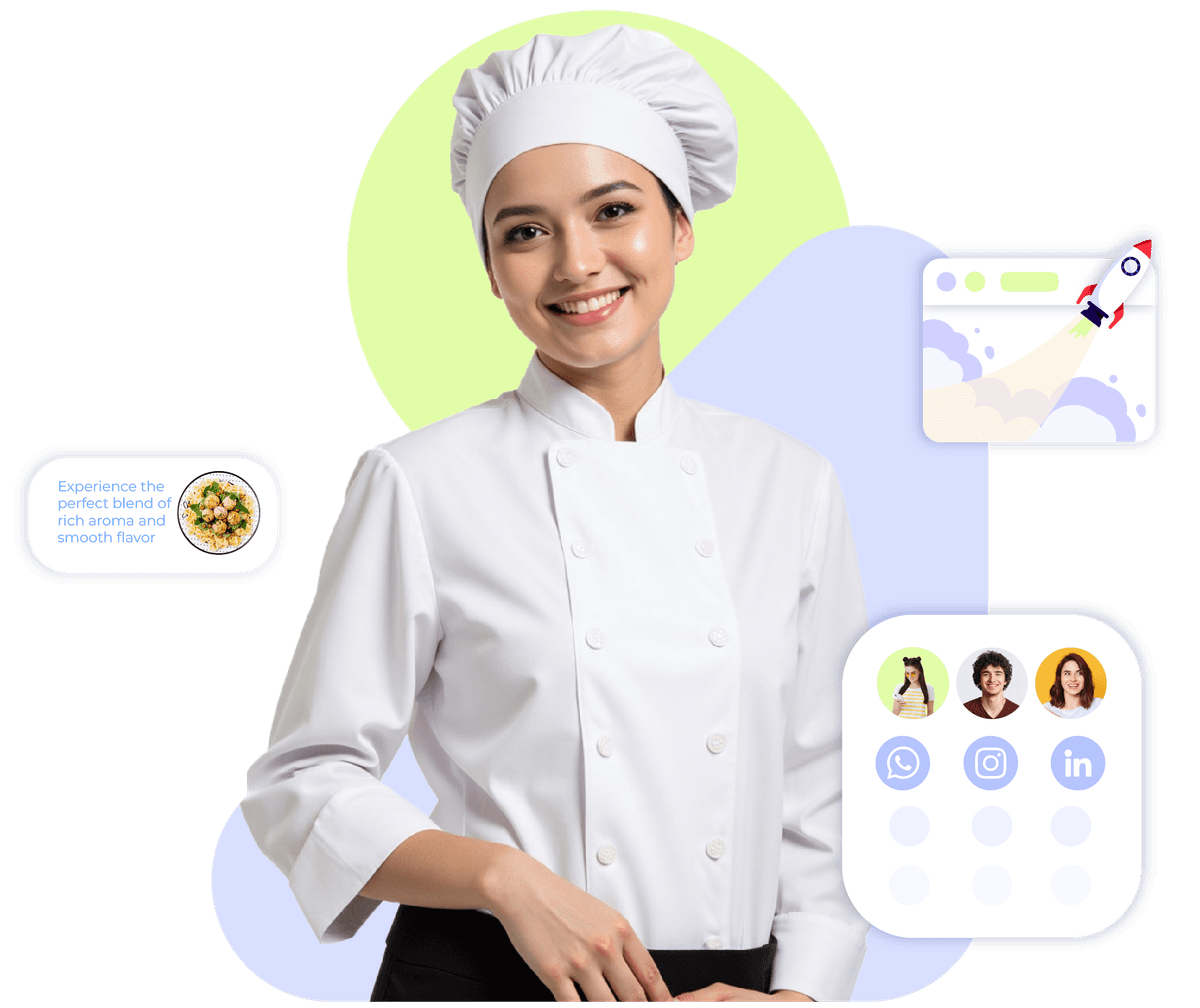 Staff using Krofile’s profile to centralize reviews, menu, and updates for restaurant marketing. 