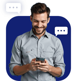 Customer using QR code to access automotive service deals, reviews, and contact info through Krofile 