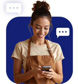 Staff using QR code to let customers access menu, promos, and contact info instantly via Krofile. 